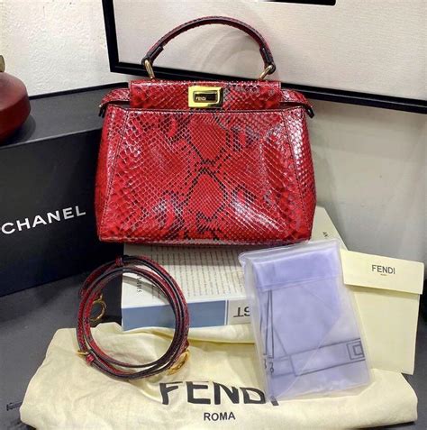 fendi peekaboo mini red|fendi peekaboo snakeskin.